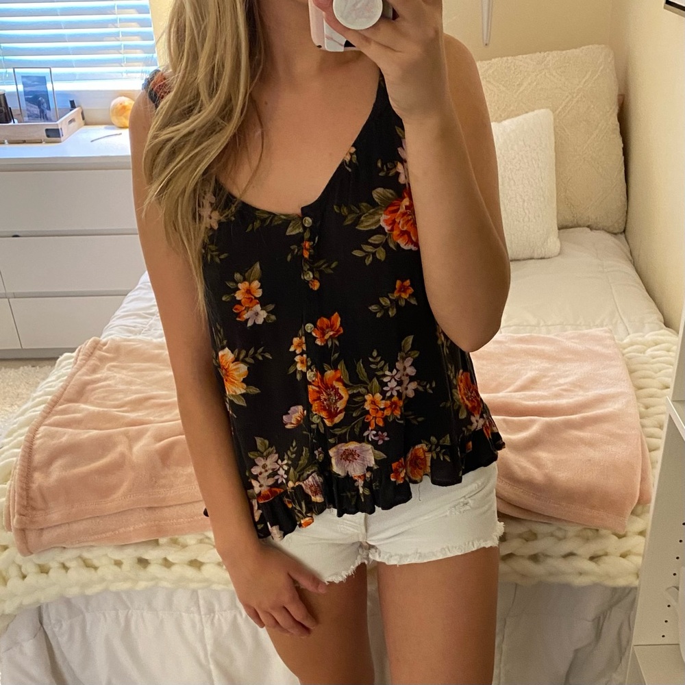 American Eagle Outfitters Floral Tank Top - Size L Large